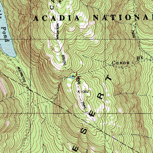 Topographic Map of The Featherbed, ME