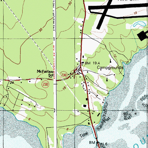 Topographic Map of Trenton Town Offices, ME