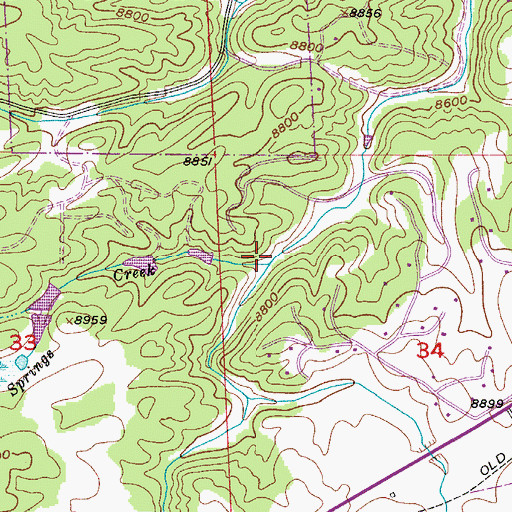 Topographic Map of Blue Springs Creek, CO