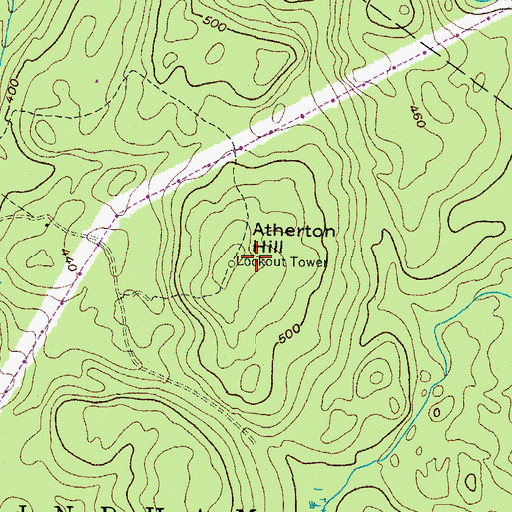 Topographic Map of Atherton Hill Lookout Tower, ME