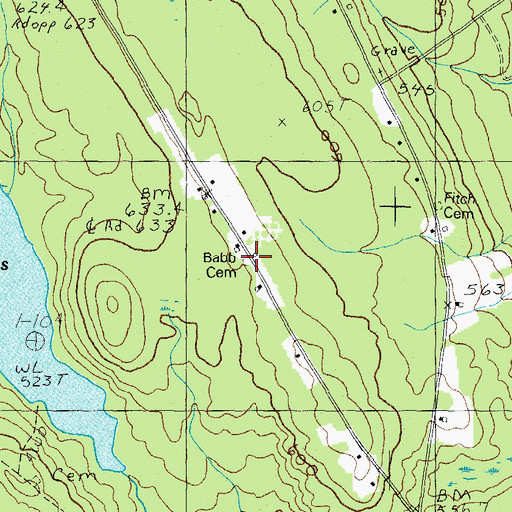 Topographic Map of Babb Cemetery, ME