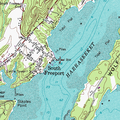 Topographic Map of Brewers Point, ME