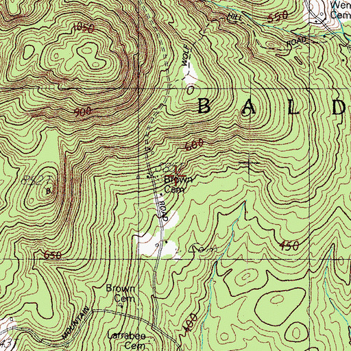 Topographic Map of Brown Cemetery, ME