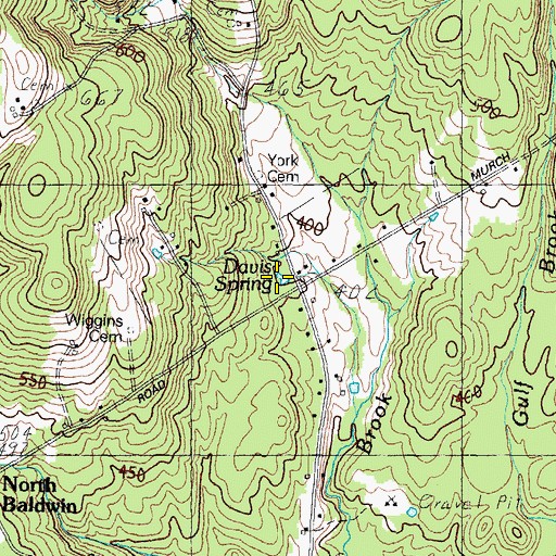 Topographic Map of Davis Spring, ME