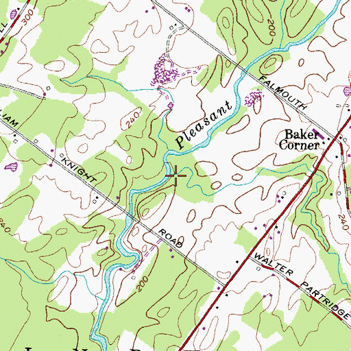 Topographic Map of Dutton Hills Brook, ME