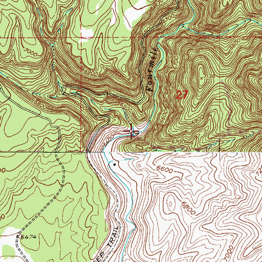 Topographic Map of Trail Gulch, CO