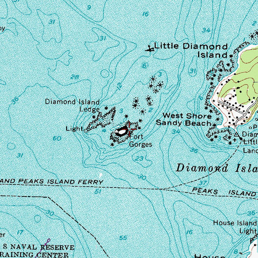Topographic Map of Hog Island Ledge, ME
