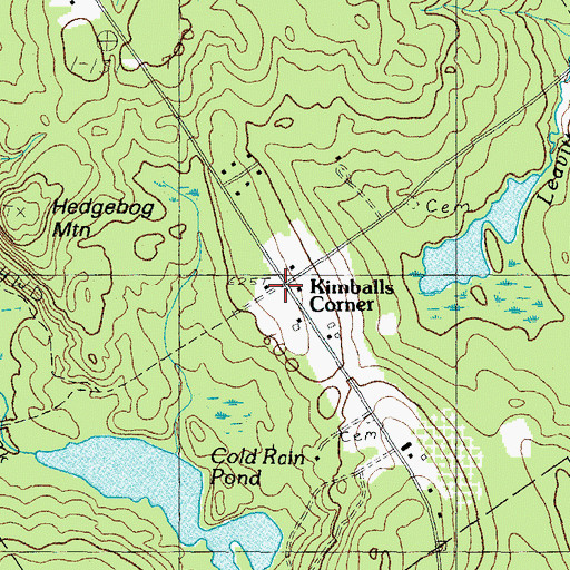 Topographic Map of Kimballs Corner, ME