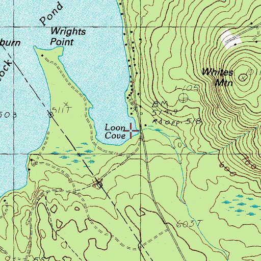 Topographic Map of Loon Cove, ME