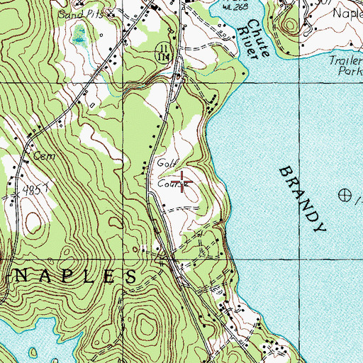 Topographic Map of Naples Golf and Country Club, ME