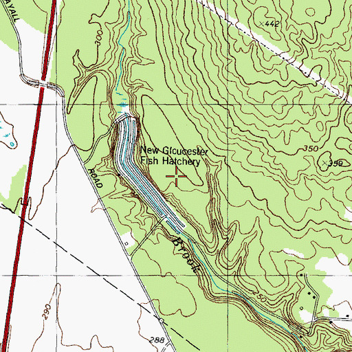 Topographic Map of New Gloucester Fish Hatchery, ME