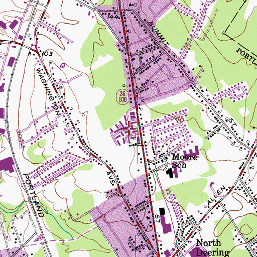 Topographic Map of North Gate Shopping Center, ME