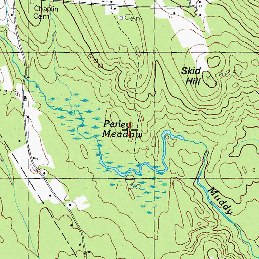 Topographic Map of Perley Meadow, ME
