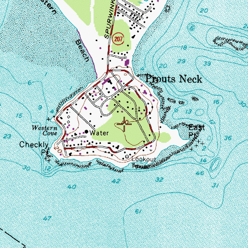 Topographic Map of Prouts Neck Bird Sanctuary, ME