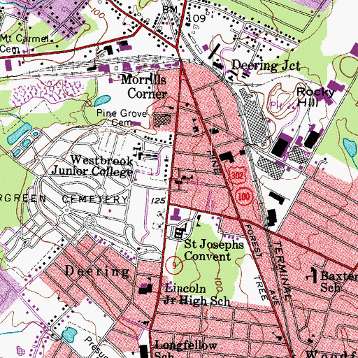 Topographic Map of Saint Joseph Catholic Church, ME