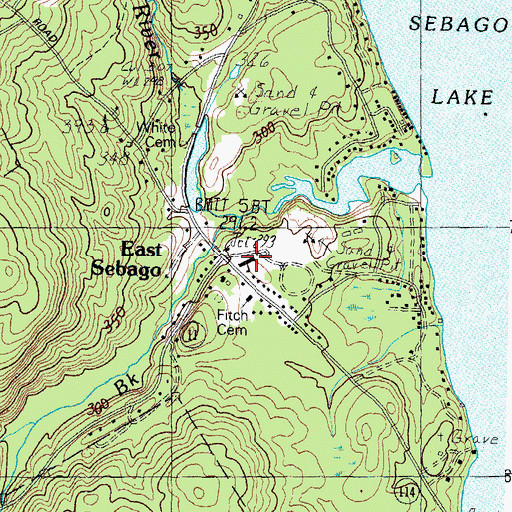 Topographic Map of Sebago Elementary School, ME