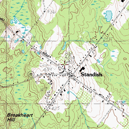Topographic Map of Standish Congregational Church, ME