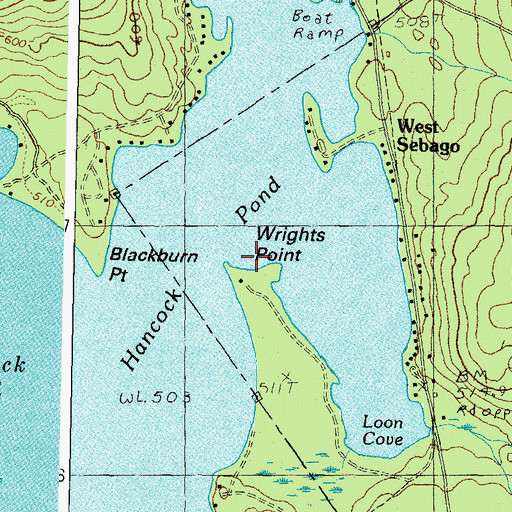 Topographic Map of Wrights Point, ME