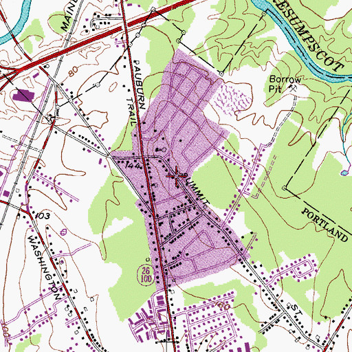 Topographic Map of Summit View Park (historical), ME