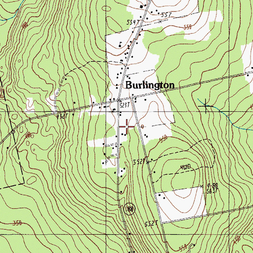 Topographic Map of Burlington Post Office, ME