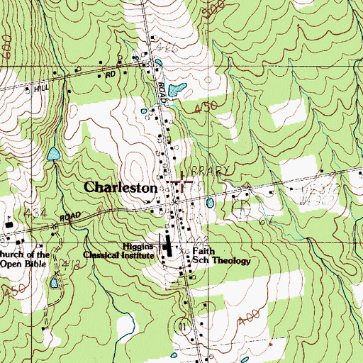 Topographic Map of Charleston Public Library, ME