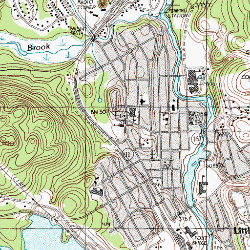 Topographic Map of Katahdin Avenue School, ME
