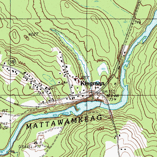 Topographic Map of Kingman Elementary School, ME