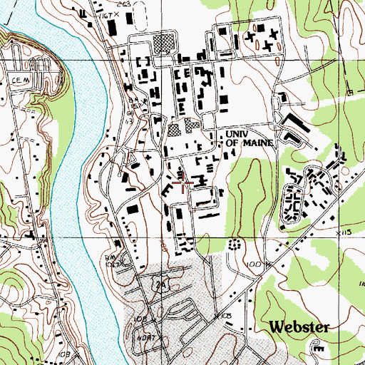 Topographic Map of Nutting Hall, ME