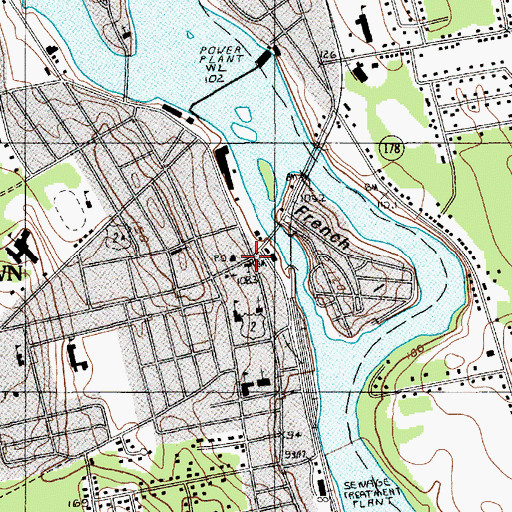Topographic Map of Old Town Hall, ME
