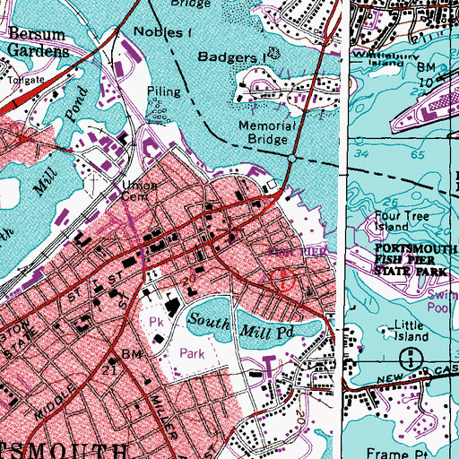 Topographic Map of Bankers Row, NH