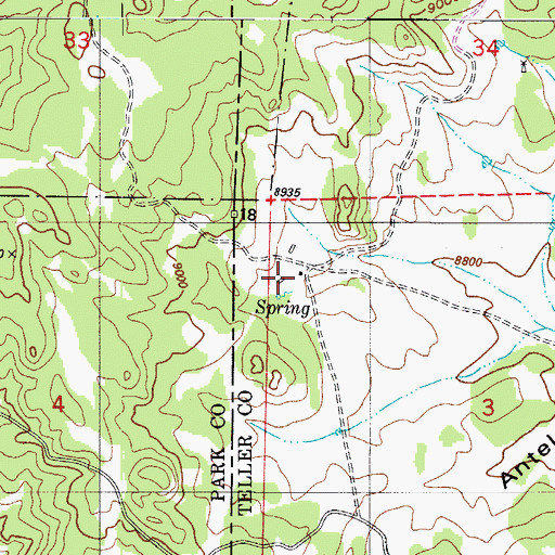 Topographic Map of Witcher Ranch, CO