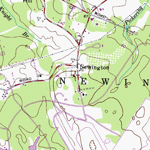 Topographic Map of Newington Town Church, NH