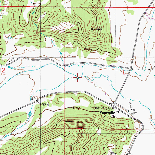 Topographic Map of Slater Creek, CO