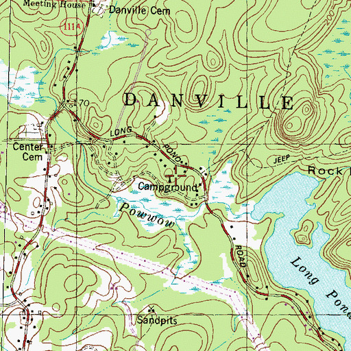 Topographic Map of Danville Camping Area, NH