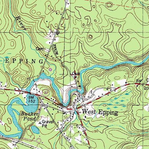 Topographic Map of Quaker Cemetery, NH