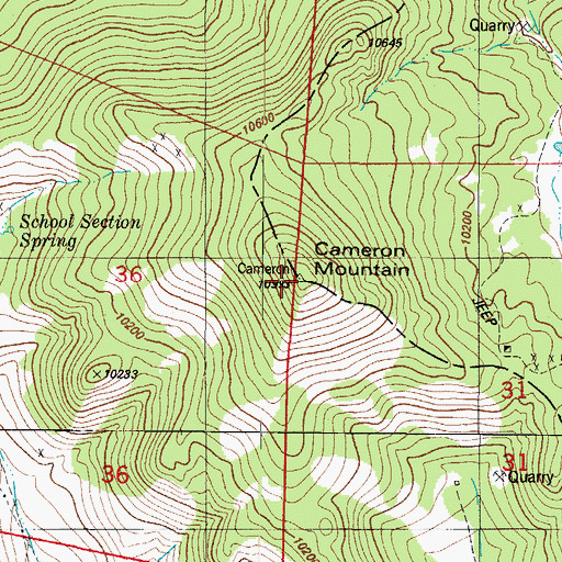 Topographic Map of Cameron Mountain, CO
