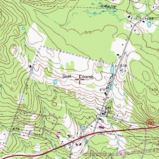 Topographic Map of Charmingfare Ski Touring Center, NH