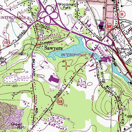 Topographic Map of Dover Middle School, NH