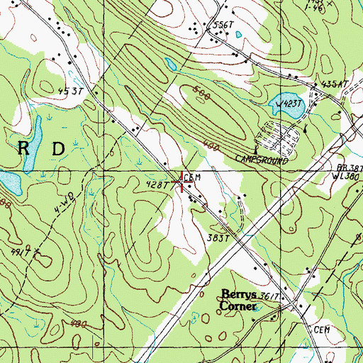 Topographic Map of Foss Cemetery, NH