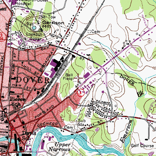 Topographic Map of Guppey Park, NH