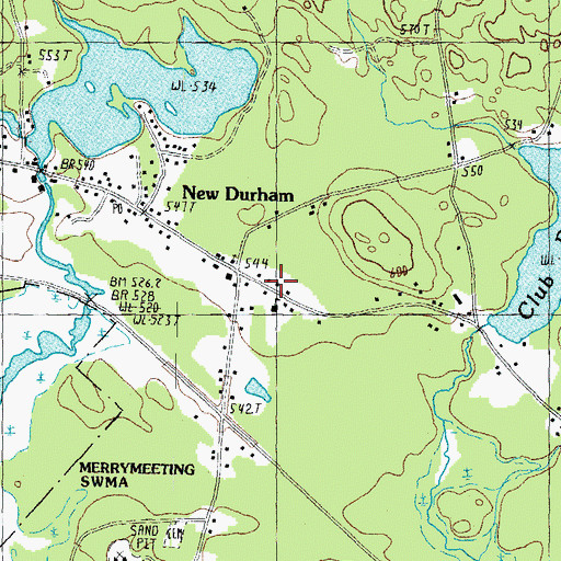 Topographic Map of New Durham Public Library, NH