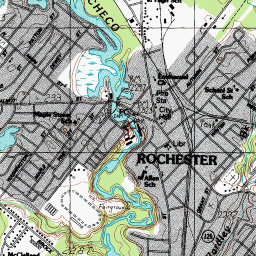 Topographic Map of Rochester Catholic School, NH