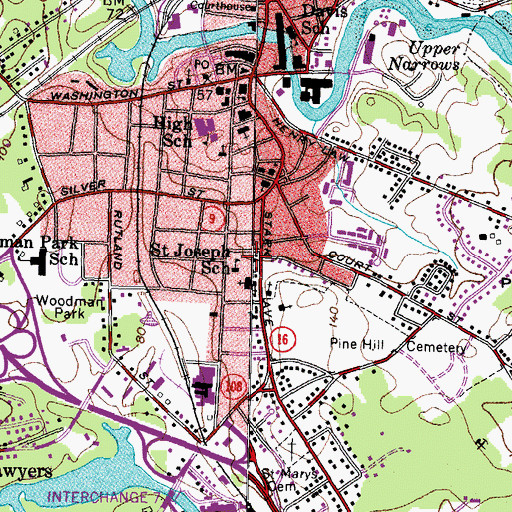 Topographic Map of Woodman Institute, NH