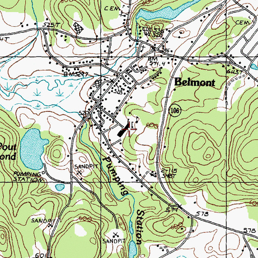 Topographic Map of Belmont Middle School, NH