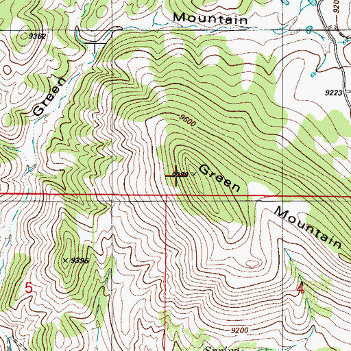 Topographic Map of Green Mountain, CO