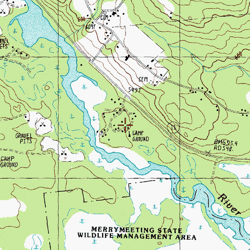Topographic Map of Merrymeeting River Camping Community, NH