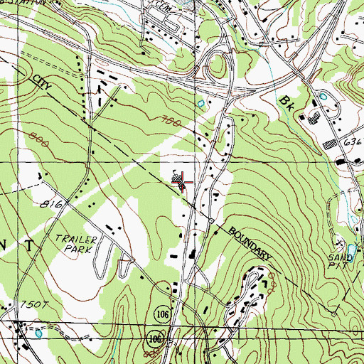 Topographic Map of New Hampshire Technical College Library, NH