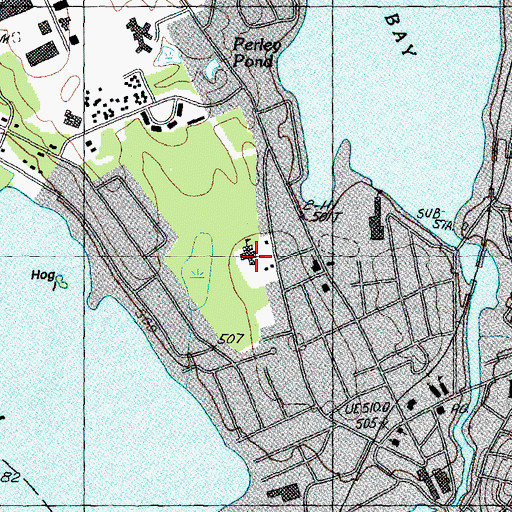 Topographic Map of Pleasant Street School, NH