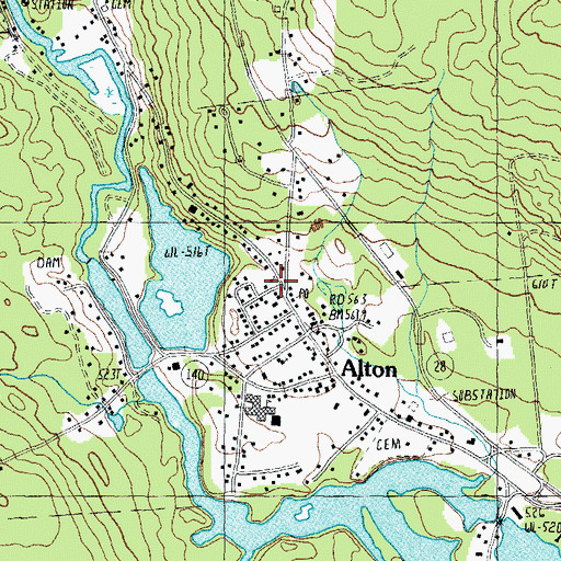 Topographic Map of Saint Joan of Arc Church, NH