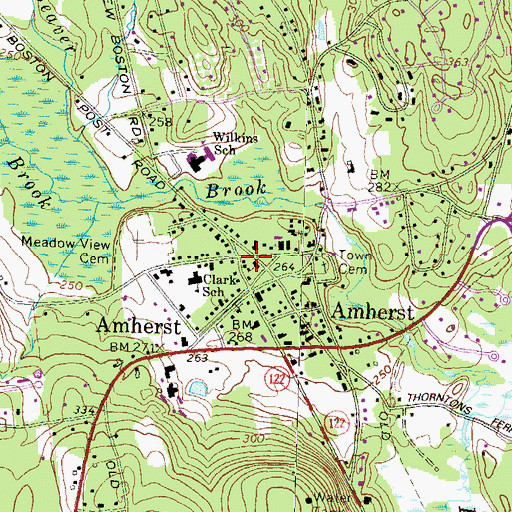 Topographic Map of Amherst Middle School, NH